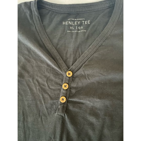 Cotton On Henley Tee Black Button Design Basic Men Shirt Size M - Picture 2 of 3